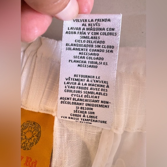 Ruby Rd Capri Pants M Ivory Elastic Waist Pockets Cottage Core Beachy Casual - Picture 5 of 15